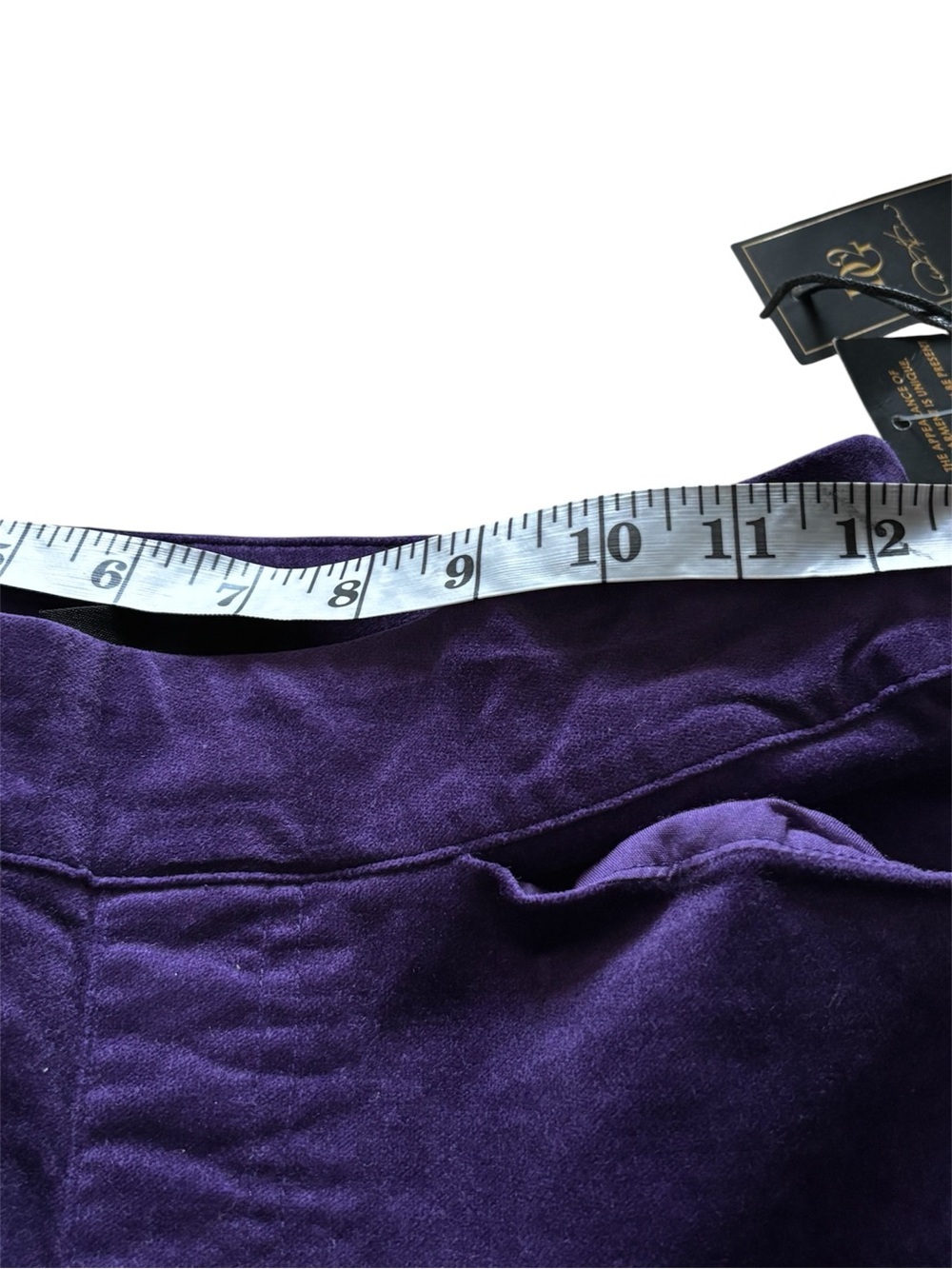 DG2 by Diane Gilman Velvet Purple Straight-Leg Pants - Picture 4 of 7
